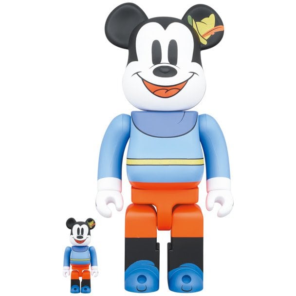400% & 100% Bearbrick Set - Mickey Mouse (Brave Little Tailor)