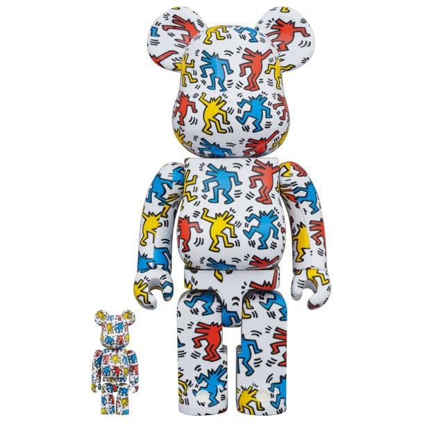 400% & 100% Bearbrick Set - Keith Haring v9 (Dancing Dogs)