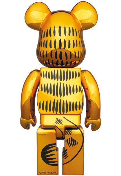 400% & 100% Bearbrick set - Garfield (Gold Chrome)