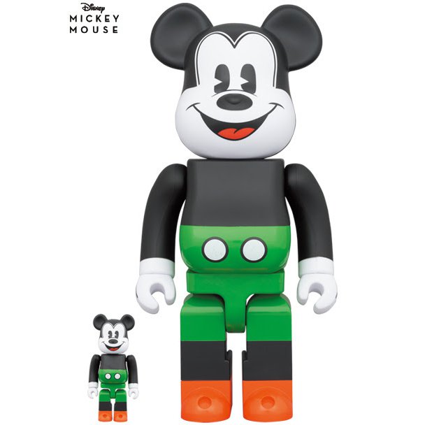400% & 100% Bearbrick Set - Mickey Mouse (1930's Poster)